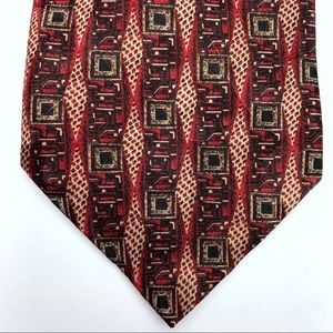 Ron Chereskin men's patterned silk tie, red/black